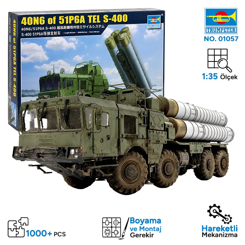 Trumpeter 01057 40N6 of 51P6A TEL S-400 Maket Model Kit