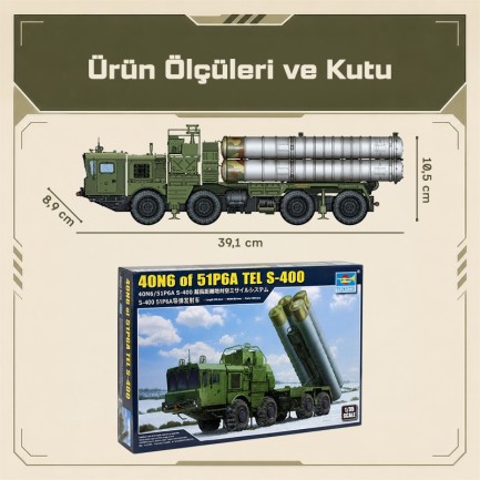 Trumpeter 01057 40N6 of 51P6A TEL S-400 Maket Model Kit - Thumbnail