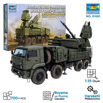Trumpeter 01061 Russian 72V6E4 Combat Unit of 96K6 Pantsir -S1 ADMGS(w/RLM SOC S-band Maket Model Kit - Thumbnail