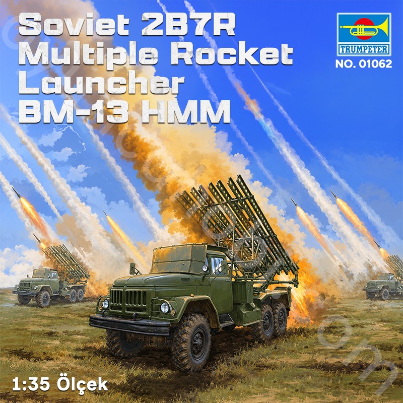Trumpeter 01062 Soviet 2B7R Multiple Rocket Launcher BM-13 HMM Maket Model Kit