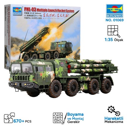 Trumpeter - Trumpeter 01069 PHL-03 Multiple Launch Rocket System Maket Model Kit