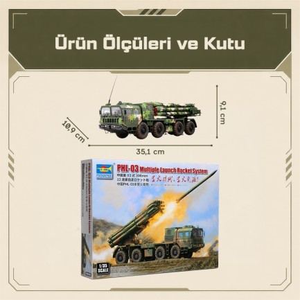 Trumpeter 01069 PHL-03 Multiple Launch Rocket System Maket Model Kit - Thumbnail