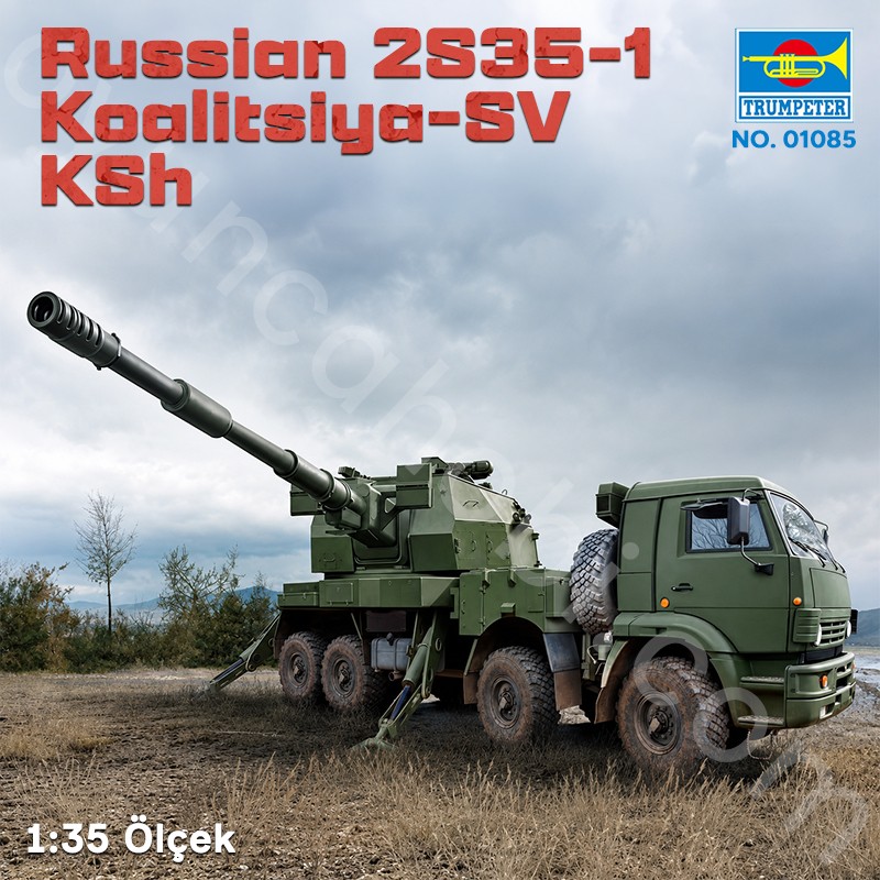 Trumpeter 01085 Russian 2S35-1 Koalitsiya-SV KSh Maket Model Kit