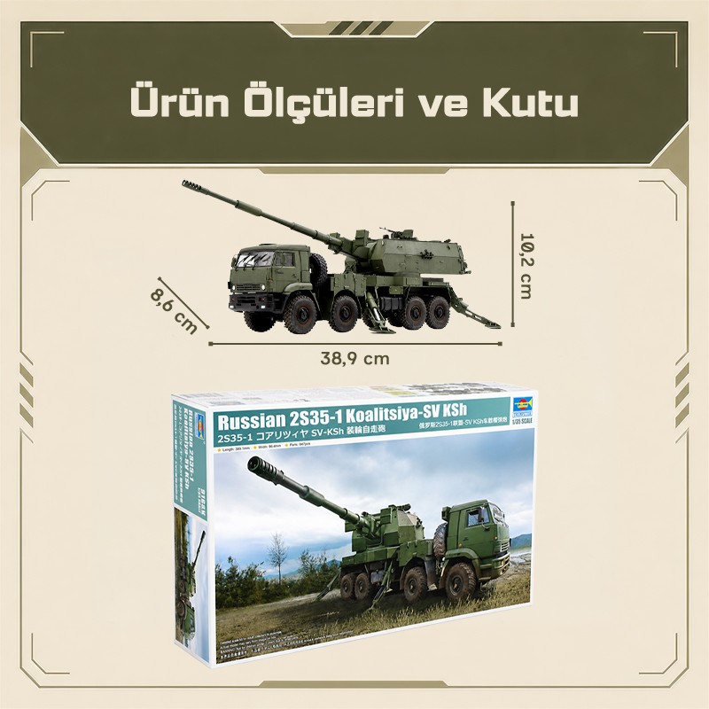 Trumpeter 01085 Russian 2S35-1 Koalitsiya-SV KSh Maket Model Kit
