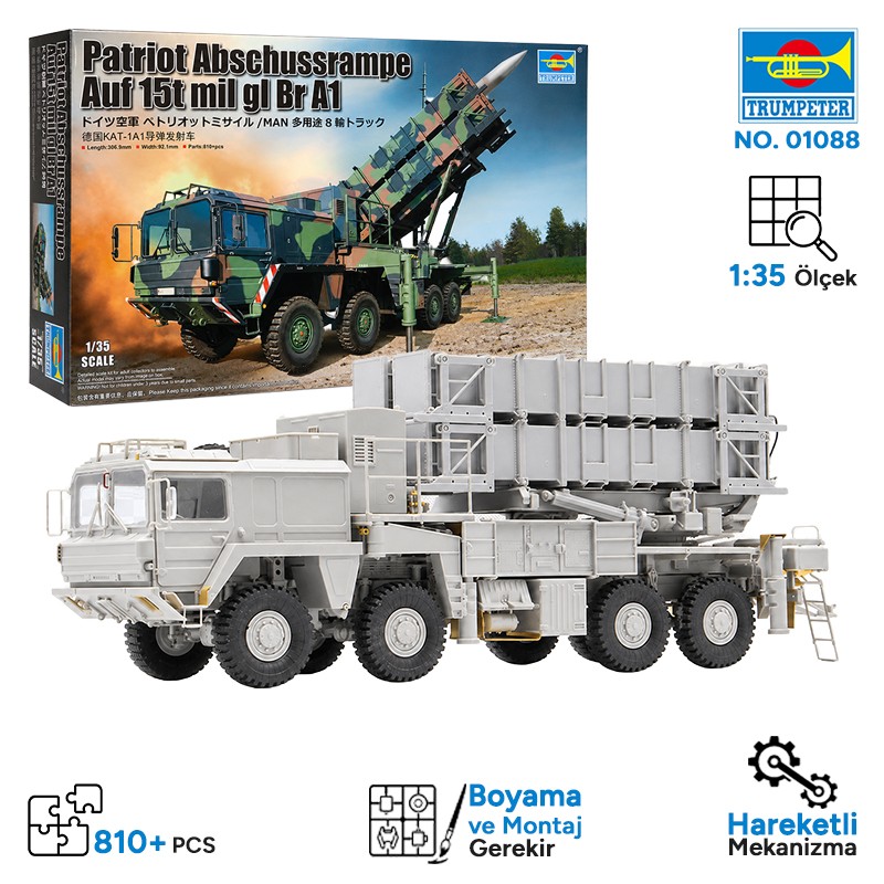 Trumpeter 01088 Patriot Abschussrampe Auf 15t mil gl Br A1 Maket Model Kit