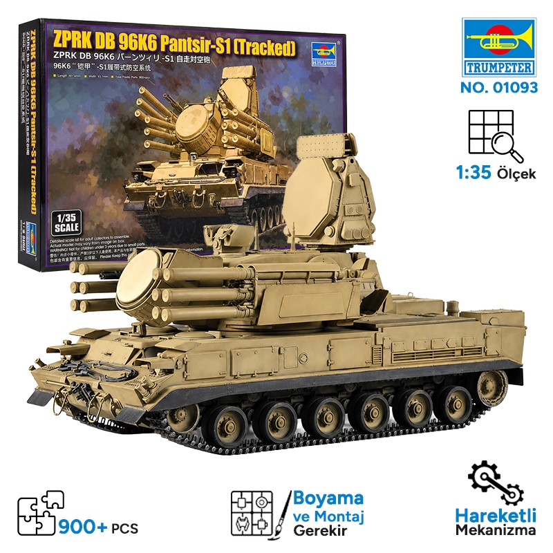 Trumpeter 01093 ZPRK DB 96K6 Pantsir-S1 (Tracked) Maket Model Kit