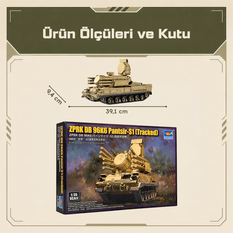 Trumpeter 01093 ZPRK DB 96K6 Pantsir-S1 (Tracked) Maket Model Kit