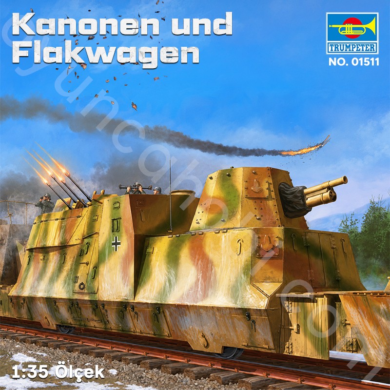 Trumpeter 01511 Kanonen und Flakwagen Maket Model Kit