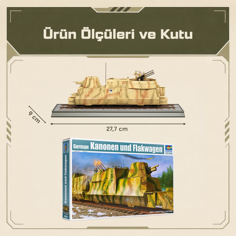 Trumpeter 01511 Kanonen und Flakwagen Maket Model Kit