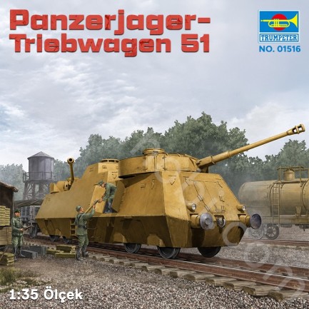 Trumpeter 01516 Panzerjager-Triebwagen 51 Maket Model Kit - Thumbnail