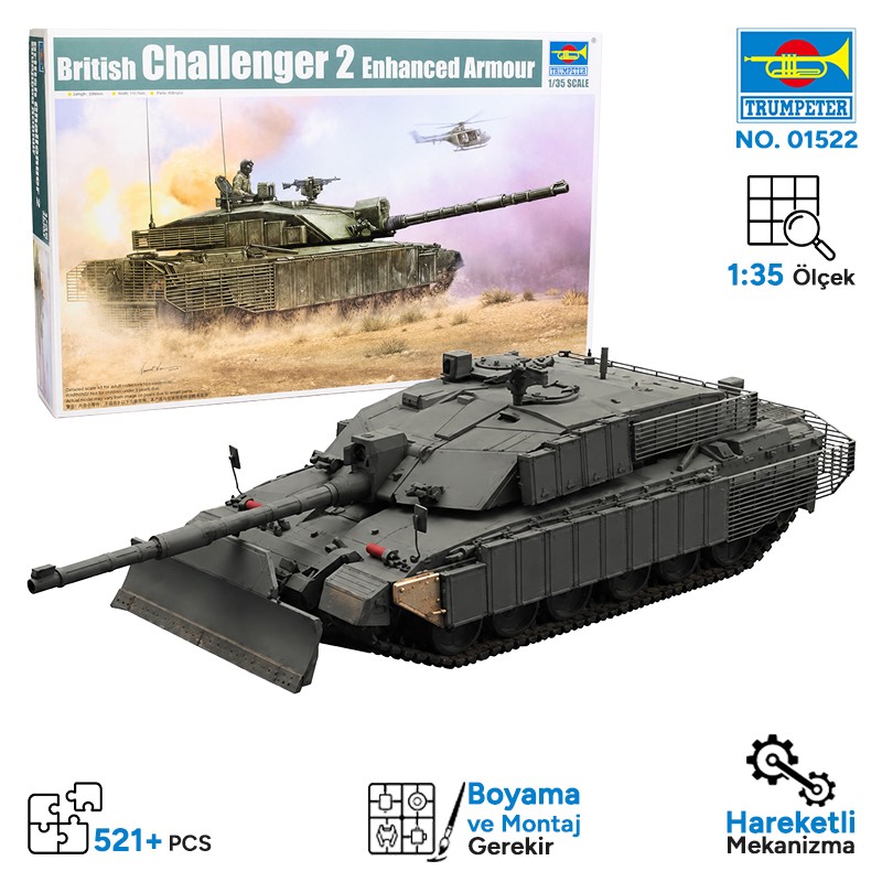 Trumpeter 01522 British Challenger 2 Enhanced Armour Maket Model Kit