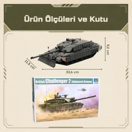 Trumpeter 01522 British Challenger 2 Enhanced Armour Maket Model Kit - Thumbnail