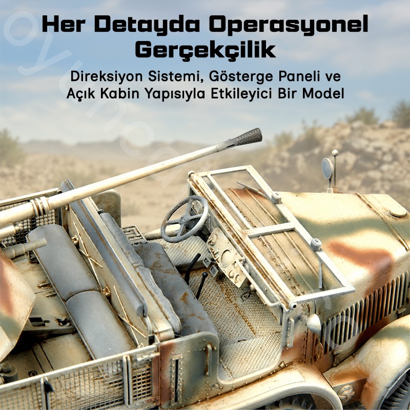 Trumpeter 01525 German 3.7cm Flak 37 auf Selbstfahrlafette (Sd.Kfz.7/2 Early Version) Maket Model Kit