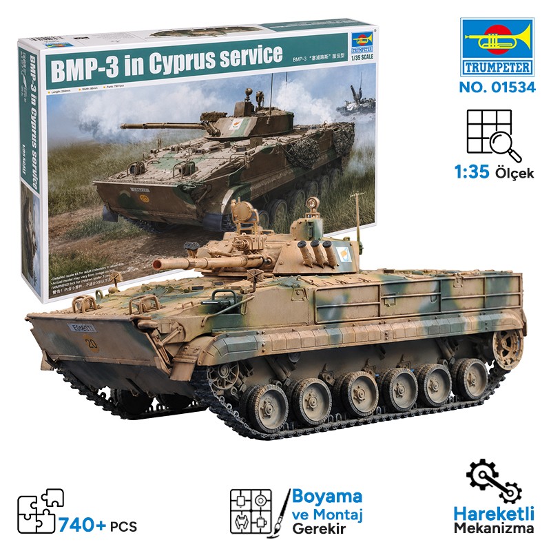 Trumpeter 01534 BMP-3 in Cyprus service Maket Model Kit