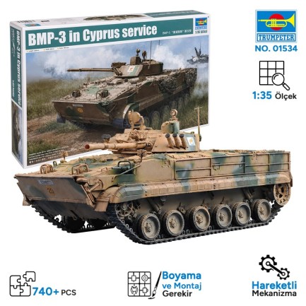 Trumpeter - Trumpeter 01534 BMP-3 in Cyprus service Maket Model Kit