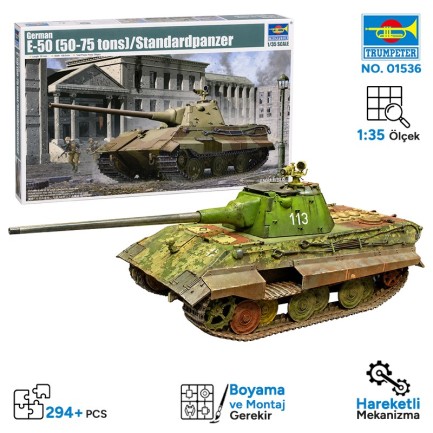 Trumpeter 01536 German E-50 (50-75 tons)/Standardpanzer Maket Model Kit - Thumbnail