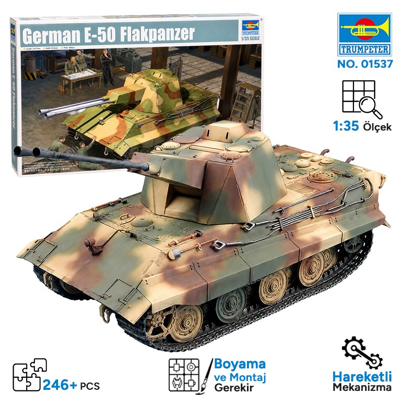 Trumpeter 01537 German E-50 Flakpanzer Maket Model Kit