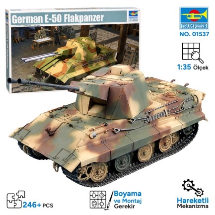 Trumpeter - Trumpeter 01537 German E-50 Flakpanzer Maket Model Kit