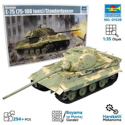Trumpeter - Trumpeter 01538 German E-75 (75-100 tons)/Standardpanzer Maket Model Kit
