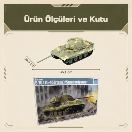 Trumpeter 01538 German E-75 (75-100 tons)/Standardpanzer Maket Model Kit - Thumbnail