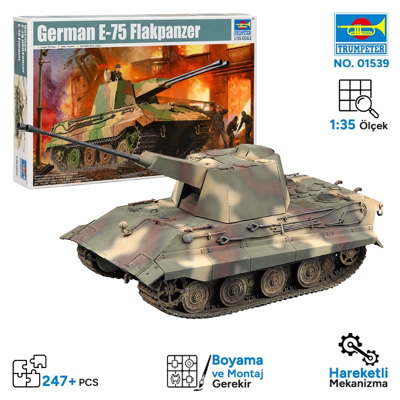 Trumpeter 01539 German E-75Flakpanzer Maket Model Kit