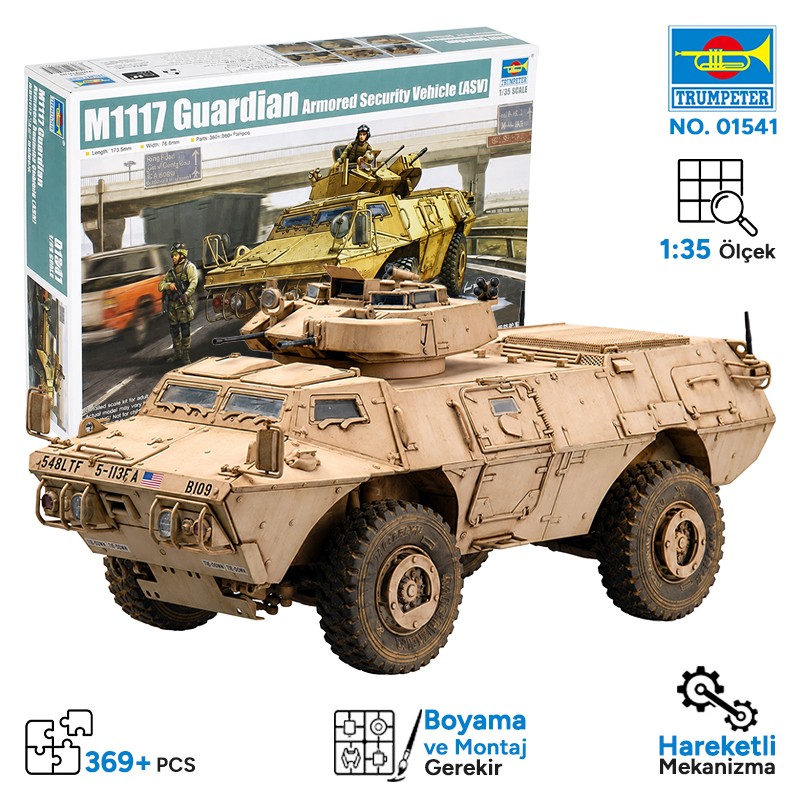 Trumpeter 01541 M1117 Guardian Armored Security Vehicle (ASV) Maket Model Kit