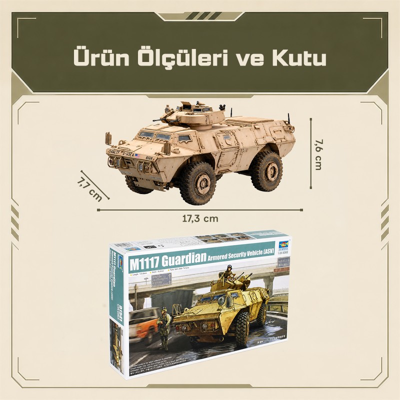 Trumpeter 01541 M1117 Guardian Armored Security Vehicle (ASV) Maket Model Kit