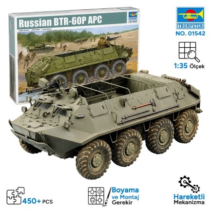 Trumpeter - Trumpeter 01542 BTR-60P APC Maket Model Kit