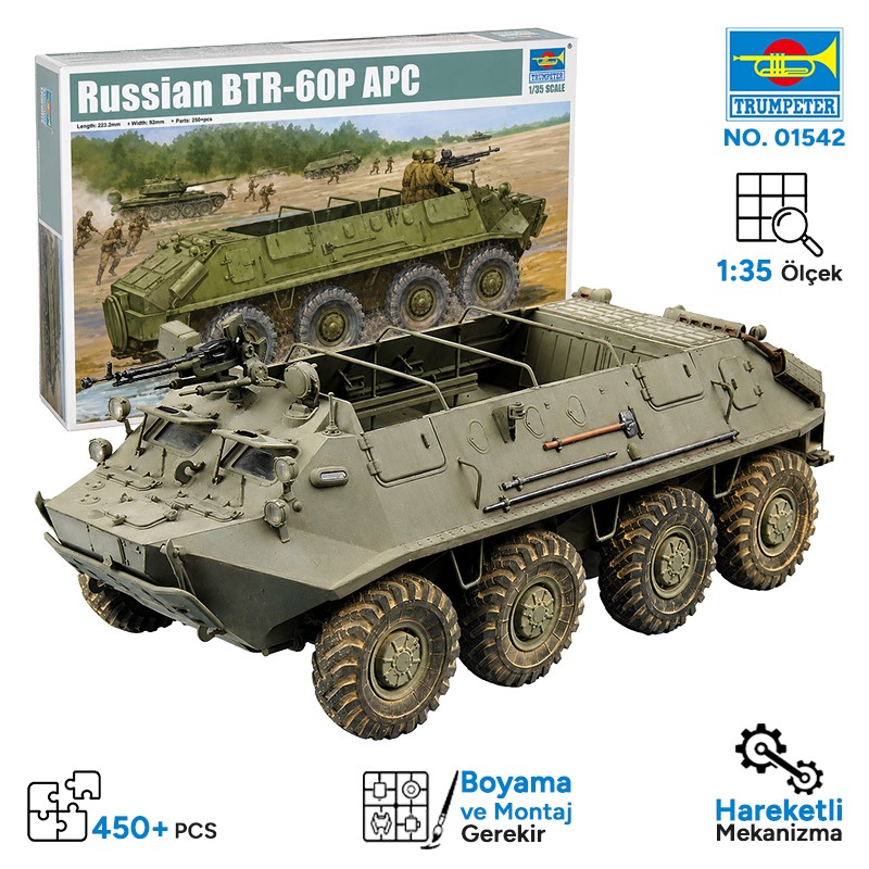 Trumpeter 01542 BTR-60P APC Maket Model Kit