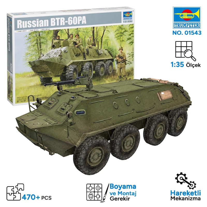 Trumpeter 01543 BTR-60PA Maket Model Kit