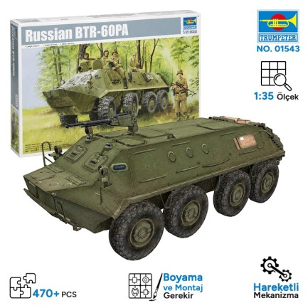 Trumpeter - Trumpeter 01543 BTR-60PA Maket Model Kit