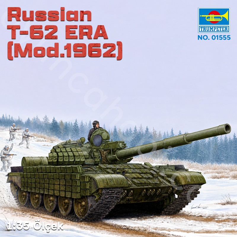 Trumpeter 01555 Russian T-62 ERA (Mod.1962) Maket Model Kit
