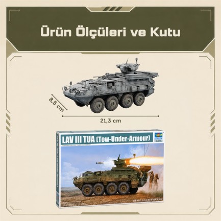 Trumpeter 01558 LAV III TUA (Tow-Under-Armour) Maket Model Kit - Thumbnail