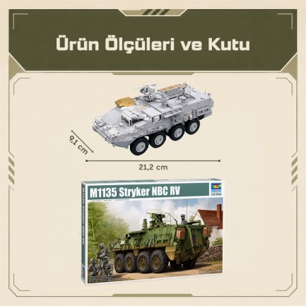 Trumpeter 01560 M1135 Stryker NBC RV Maket Model Kit - Thumbnail
