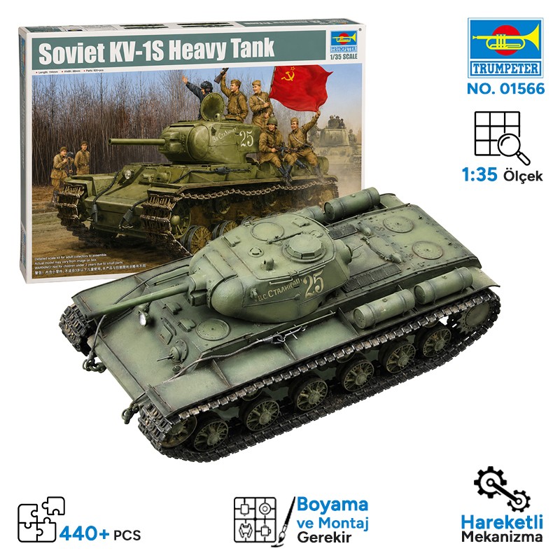 Trumpeter 01566 Soviet KV-1S Heavy Tank Maket Model Kit