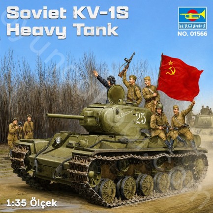Trumpeter 01566 Soviet KV-1S Heavy Tank Maket Model Kit - Thumbnail