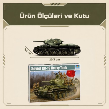 Trumpeter 01566 Soviet KV-1S Heavy Tank Maket Model Kit - Thumbnail