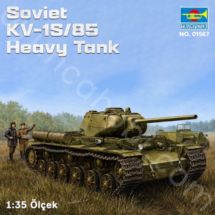 Trumpeter 01567 Soviet KV-1S/85 Heavy Tank Maket Model Kit - Thumbnail