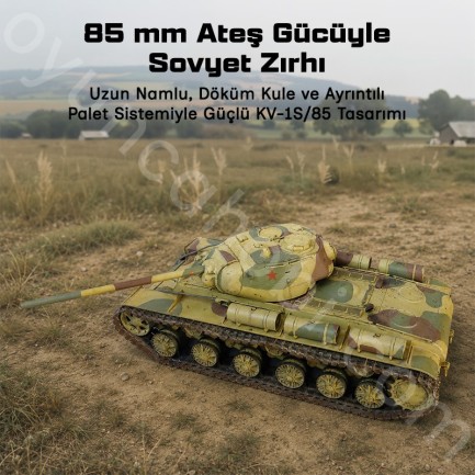 Trumpeter 01567 Soviet KV-1S/85 Heavy Tank Maket Model Kit - Thumbnail