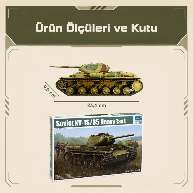 Trumpeter 01567 Soviet KV-1S/85 Heavy Tank Maket Model Kit