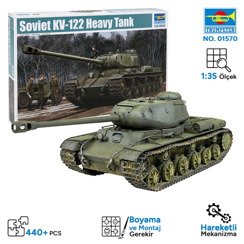 Trumpeter 01570 Soviet KV-122 Heavy Tank Maket Model Kit