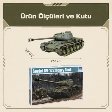 Trumpeter 01570 Soviet KV-122 Heavy Tank Maket Model Kit - Thumbnail