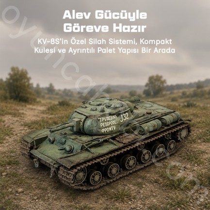 Trumpeter 01572 Soviet KV-8S Heavy Tank Maket Model Kit - Thumbnail