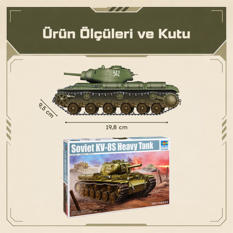 Trumpeter 01572 Soviet KV-8S Heavy Tank Maket Model Kit