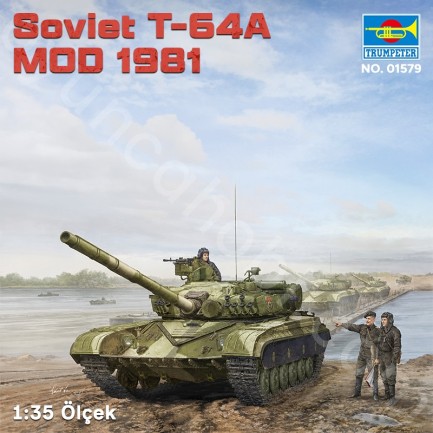 Trumpeter 01579 Soviet T-64A MOD 1981 Maket Model Kit - Thumbnail