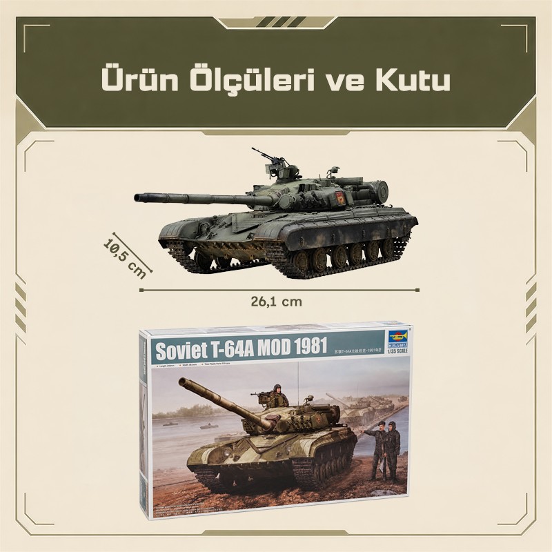 Trumpeter 01579 Soviet T-64A MOD 1981 Maket Model Kit