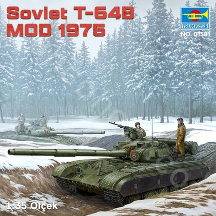 Trumpeter 01581 Soviet T-64B MOD 1975 Maket Model Kit - Thumbnail