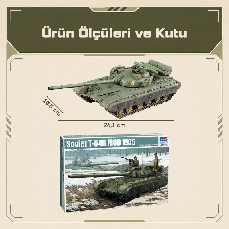 Trumpeter 01581 Soviet T-64B MOD 1975 Maket Model Kit