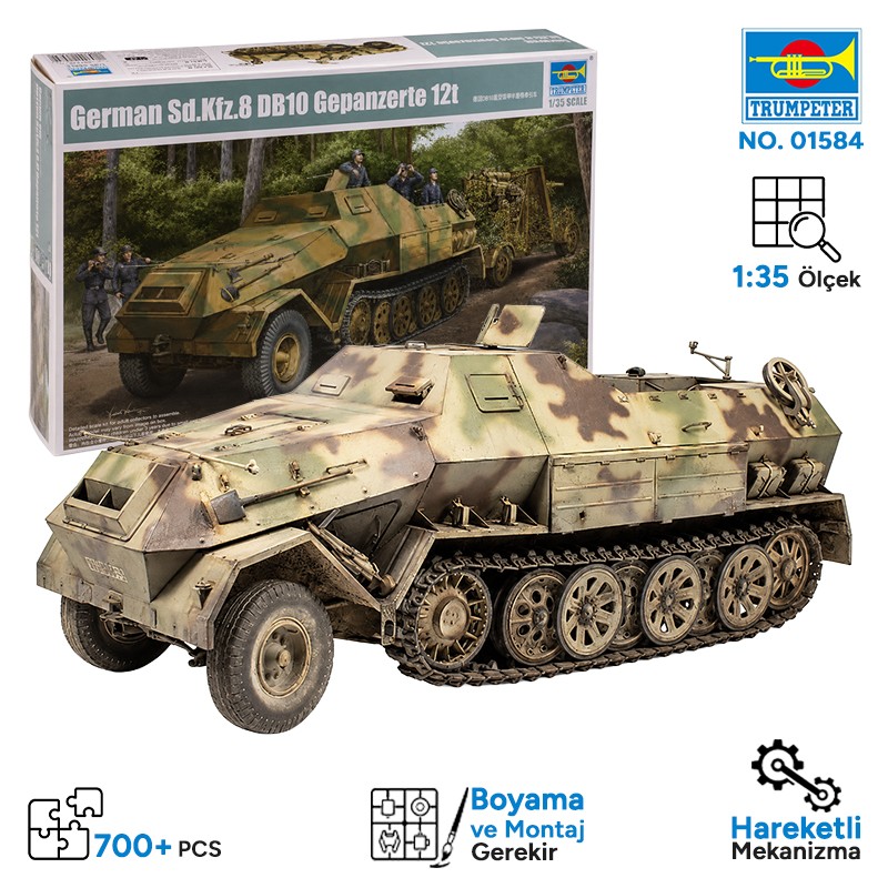 Trumpeter 01584 Sd.Kfz.8 Gepanzerte 12t Maket Model Kit