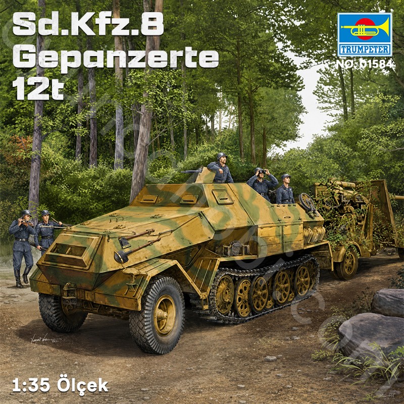 Trumpeter 01584 Sd.Kfz.8 Gepanzerte 12t Maket Model Kit